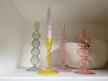 Load image into Gallery viewer, Pastel Coloured Glass Candlestick Holders