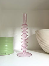 Load image into Gallery viewer, Pastel Coloured Glass Candlestick Holders