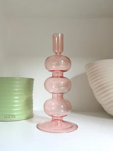 Load image into Gallery viewer, Pastel Coloured Glass Candlestick Holders