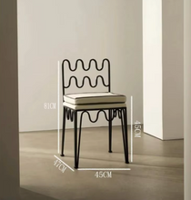 Load image into Gallery viewer, Modern Wavy Metal Iron Chair with Cushioned Seat