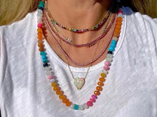 Load image into Gallery viewer, Natural Stone Handmade Summer Rainbow Necklace for Women with semi precious beads