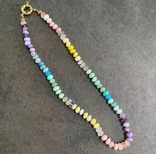 Load image into Gallery viewer, Natural Stone Handmade Summer Rainbow Necklace for Women with semi precious beads