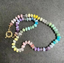 Load image into Gallery viewer, Natural Stone Handmade Summer Rainbow Necklace for Women with semi precious beads