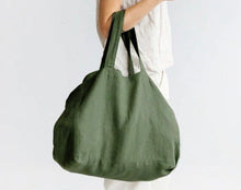 Load image into Gallery viewer, Handmade Large Linen Tote Bag