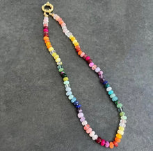 Load image into Gallery viewer, Natural Stone Handmade Summer Rainbow Necklace for Women with semi precious beads
