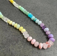 Load image into Gallery viewer, Natural Stone Handmade Summer Rainbow Necklace for Women with semi precious beads
