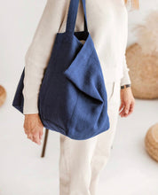 Load image into Gallery viewer, Handmade Large Linen Tote Bag