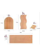 Load image into Gallery viewer, Ripple Surface Wooden Serving Tray Placemat Bread Fruits Sushi Curve Cutting Board Decor Solid Wood