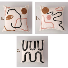 Load image into Gallery viewer, Rope Embroidery Cotton Woven Cushion Cover 45x45cm Abstract Geometric Pillow Cover Soft Cozy Home Decoration