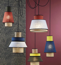Load image into Gallery viewer, Colourful Rattan Ceiling Pendant Light