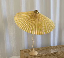 Load image into Gallery viewer, Curved Black Iron Pleated Table Lamp