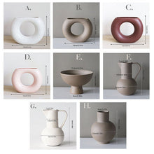 Load image into Gallery viewer, Nordic natural ceramic vase ornaments dried flower flower arrangement creative art living room TV cabinet desktop decoration