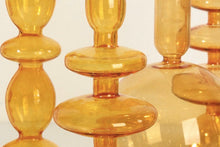 Load image into Gallery viewer, Orange Glass Candlestick Holders