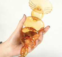 Load image into Gallery viewer, Orange Glass Candlestick Holders