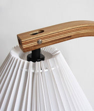 Load image into Gallery viewer, Gooseneck Arm Floor Lamp with Pleated Lampshade