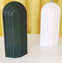 Load image into Gallery viewer, Nordic ceramic Led table lamp pleated lampshade living room art deco designer bedroom bedside home decoration white or green