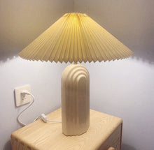 Load image into Gallery viewer, Nordic ceramic Led table lamp pleated lampshade living room art deco designer bedroom bedside home decoration white or green