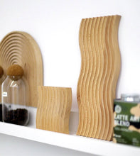 Load image into Gallery viewer, Ripple Surface Wooden Serving Tray Placemat Bread Fruits Sushi Curve Cutting Board Decor Solid Wood