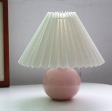 Load image into Gallery viewer, Small ceramic Pleated table lamp pleated lampshade living room art deco designer bedroom bedside home decoration
