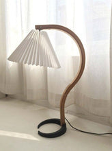 Load image into Gallery viewer, Gooseneck Arm Table Lamp with Pleated Shade