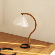 Load image into Gallery viewer, Gooseneck Arm Table Lamp with Pleated Shade