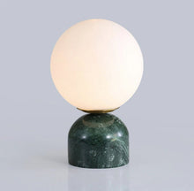 Load image into Gallery viewer, Nordic Marble Led Table Lamp Milky Glass Ball Bed Side Lamp Light living room designer bedroom bedside home decoration white, green or black