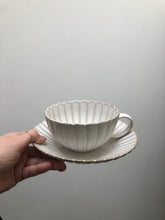 Load image into Gallery viewer, Flower Chrysanthemum Shape Scalloped Plate Mug Saucer Set