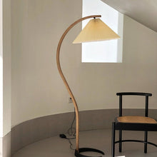Load image into Gallery viewer, Gooseneck Arm Floor Lamp with Pleated Lampshade