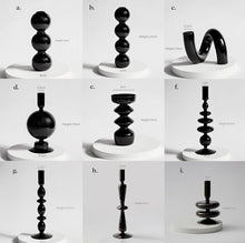Load image into Gallery viewer, Black Glass Vases and Candle Holders