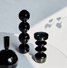 Load image into Gallery viewer, Black Glass Vases and Candle Holders