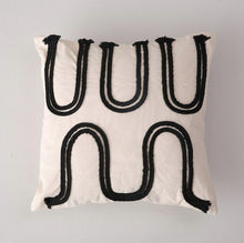 Load image into Gallery viewer, Rope Embroidery Cotton Woven Cushion Cover 45x45cm Abstract Geometric Pillow Cover Soft Cozy Home Decoration