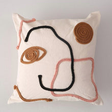 Load image into Gallery viewer, Rope Embroidery Cotton Woven Cushion Cover 45x45cm Abstract Geometric Pillow Cover Soft Cozy Home Decoration
