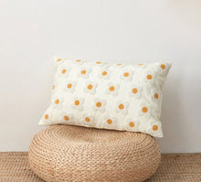 Load image into Gallery viewer, Daisy Flower Embroidery Cotton Cushion Cover
