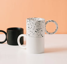 Load image into Gallery viewer, Round Large Ceramic Mug with exaggerated Ring Shaped Handle