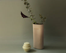 Load image into Gallery viewer, Beige Mat finish striped ceramic vase