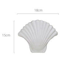 Load image into Gallery viewer, White Ceramic Textured Shell Vase