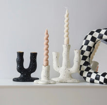 Load image into Gallery viewer, Abstract Candle Holder (black or white)