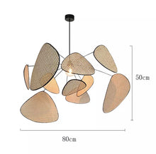 Load image into Gallery viewer, Leaf Grid Screen Cannage Natural Pendant Light