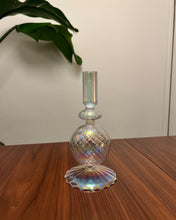 Load image into Gallery viewer, Clear Festive Glass Candlestick Holders