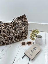 Load image into Gallery viewer, Handmade Leopard Animal Print Canvas Tote Bag
