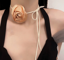 Load image into Gallery viewer, Handmade Satin Rose Flower Choker
