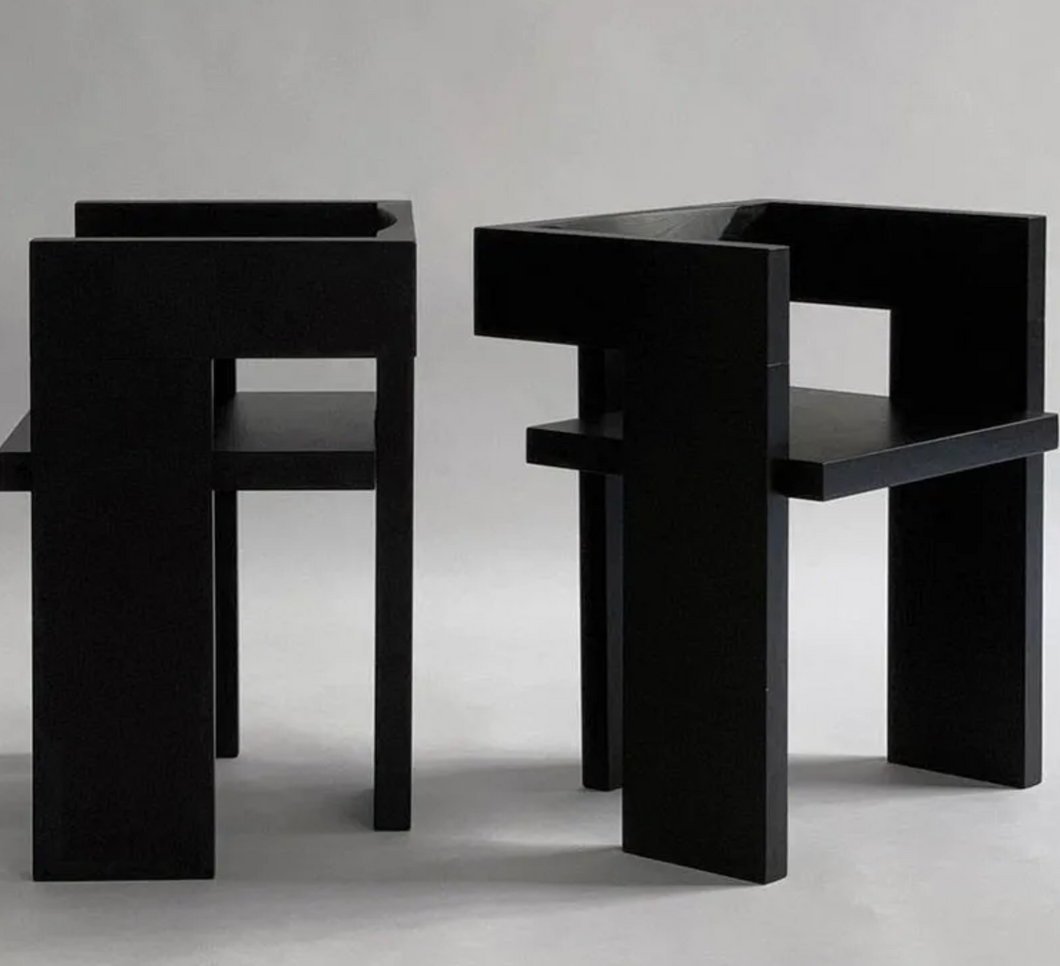 Solid Wood Sculptural Chair
