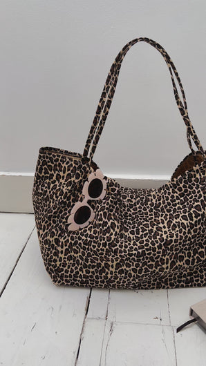 Handmade Leopard Animal Print Canvas Tote Bag