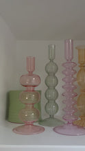 Load and play video in Gallery viewer, Pastel Coloured Glass Candlestick Holders
