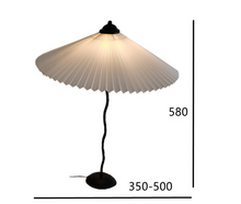 Load image into Gallery viewer, Curved Black Iron Pleated Table Lamp
