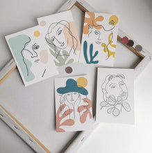 Load image into Gallery viewer, 5 x Art Postcards with Nordic Abstract Illustrations
