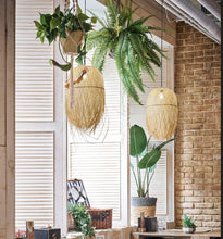 Load image into Gallery viewer, Handmade Tribal Natural Fringe Lamp made of Raffia
