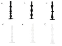Load image into Gallery viewer, Black and White Abstract Glass Candlestick Holders
