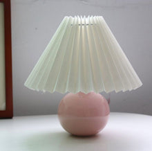 Load image into Gallery viewer, Small ceramic Pleated table lamp pleated lampshade living room art deco designer bedroom bedside home decoration
