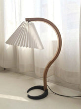 Load image into Gallery viewer, Gooseneck Arm Table Lamp with Pleated Shade
